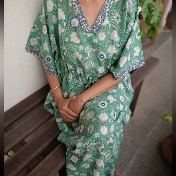 NWOT Handmade Cotton Caftan (Free Size (S-XXL)) - Picture 6 of 7